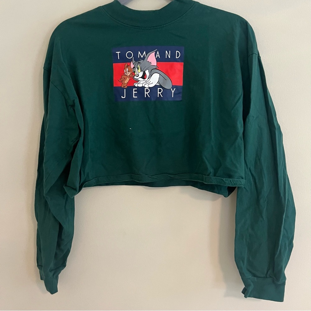 Retro Tom and jerry cropped long sleeve
